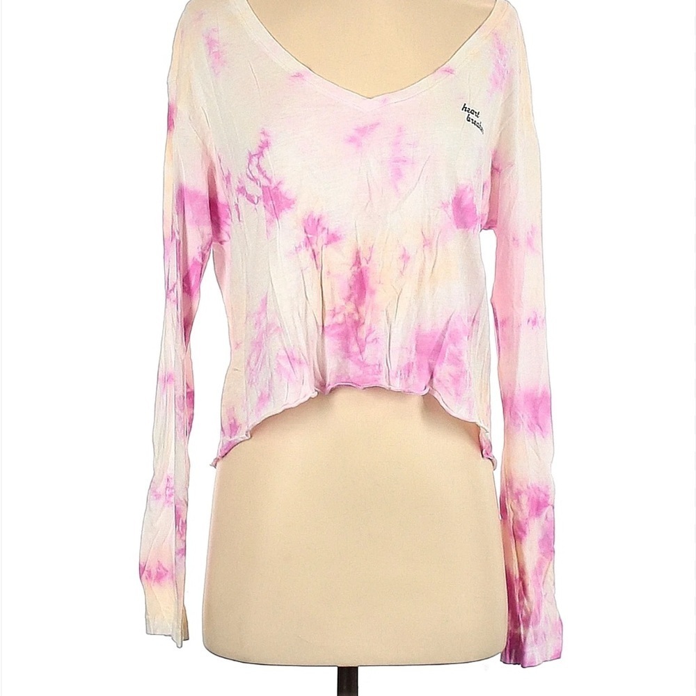 PINK Victoria's Secret Asymmetrical Crop White Pink size XS